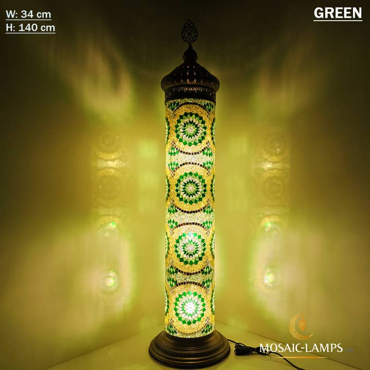 Mosaic Lamps - Wholesale Floor Lamp - 140 cm Turkish Moroccan Authentic Cylinder Mosaic Floor Lamp