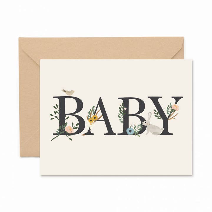 Ginger P. Designs - Wholesale Baby Card - Baby Floral Greeting Card0