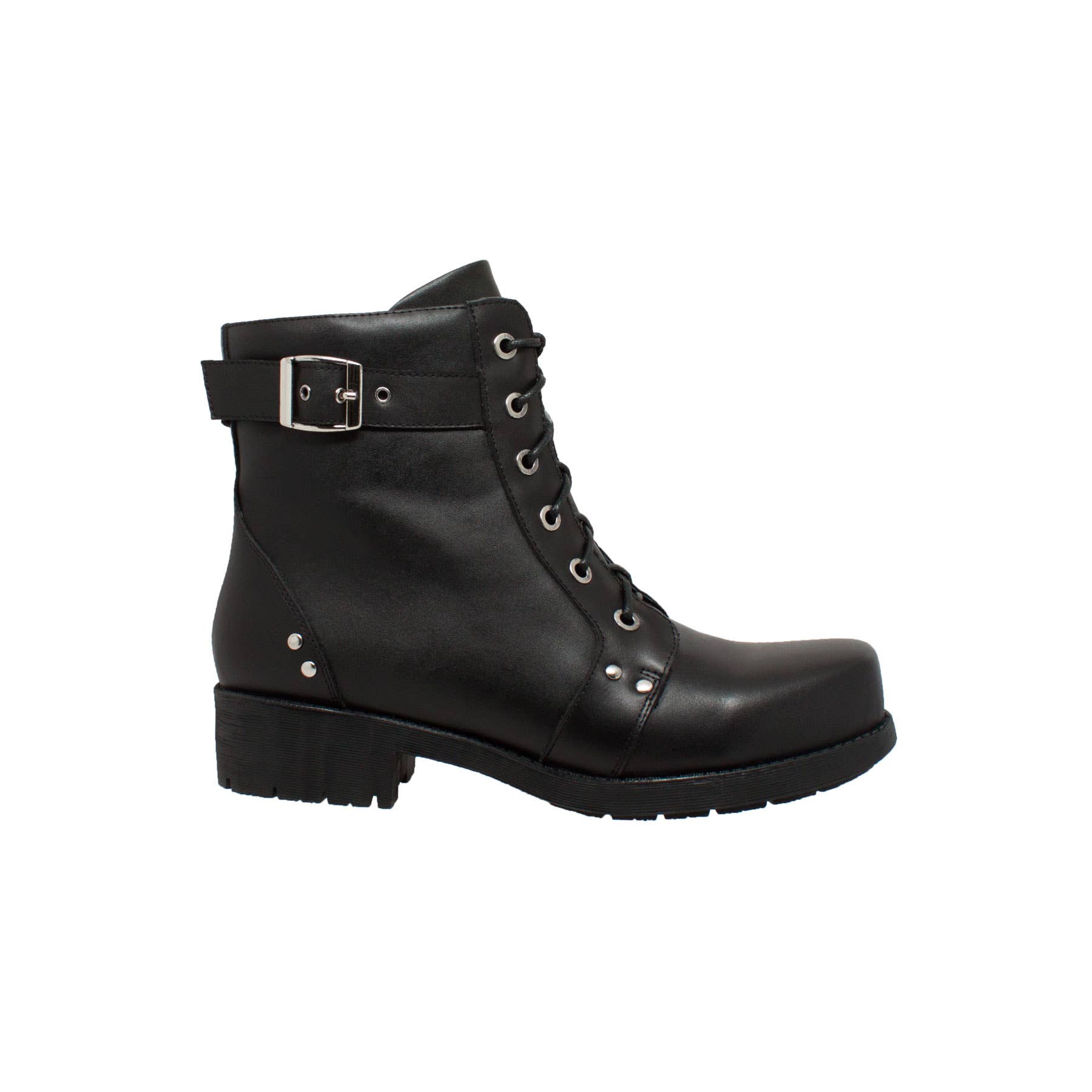 AdTec - Wholesale Combat/Military Boots - Women's - Womens Black 7" Biker Boot - 8647L1