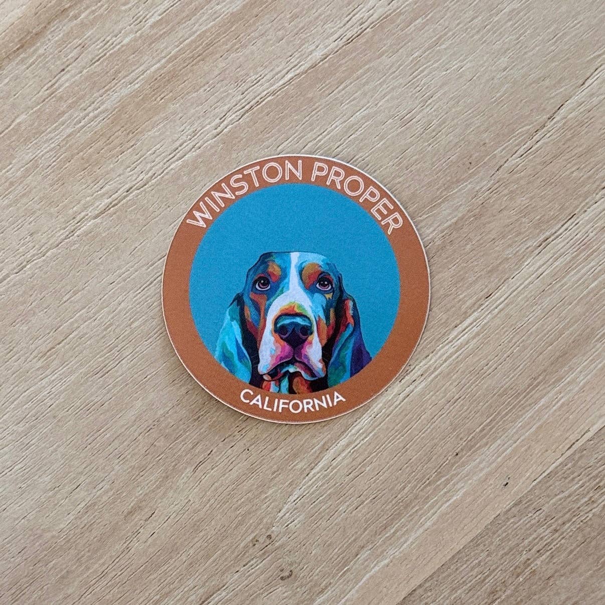 Winston Proper - Wholesale Sticker - 3 Pack 2 inch Round Winston the Basset Hound Stickers1