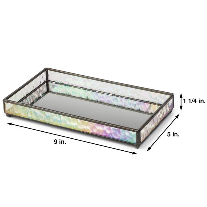J Devlin Glass Art & Bert Anderson Collection - Wholesale Jewelry Dish - Small Glass Vanity Tray For Jewelry By J Devlin | Tra 101