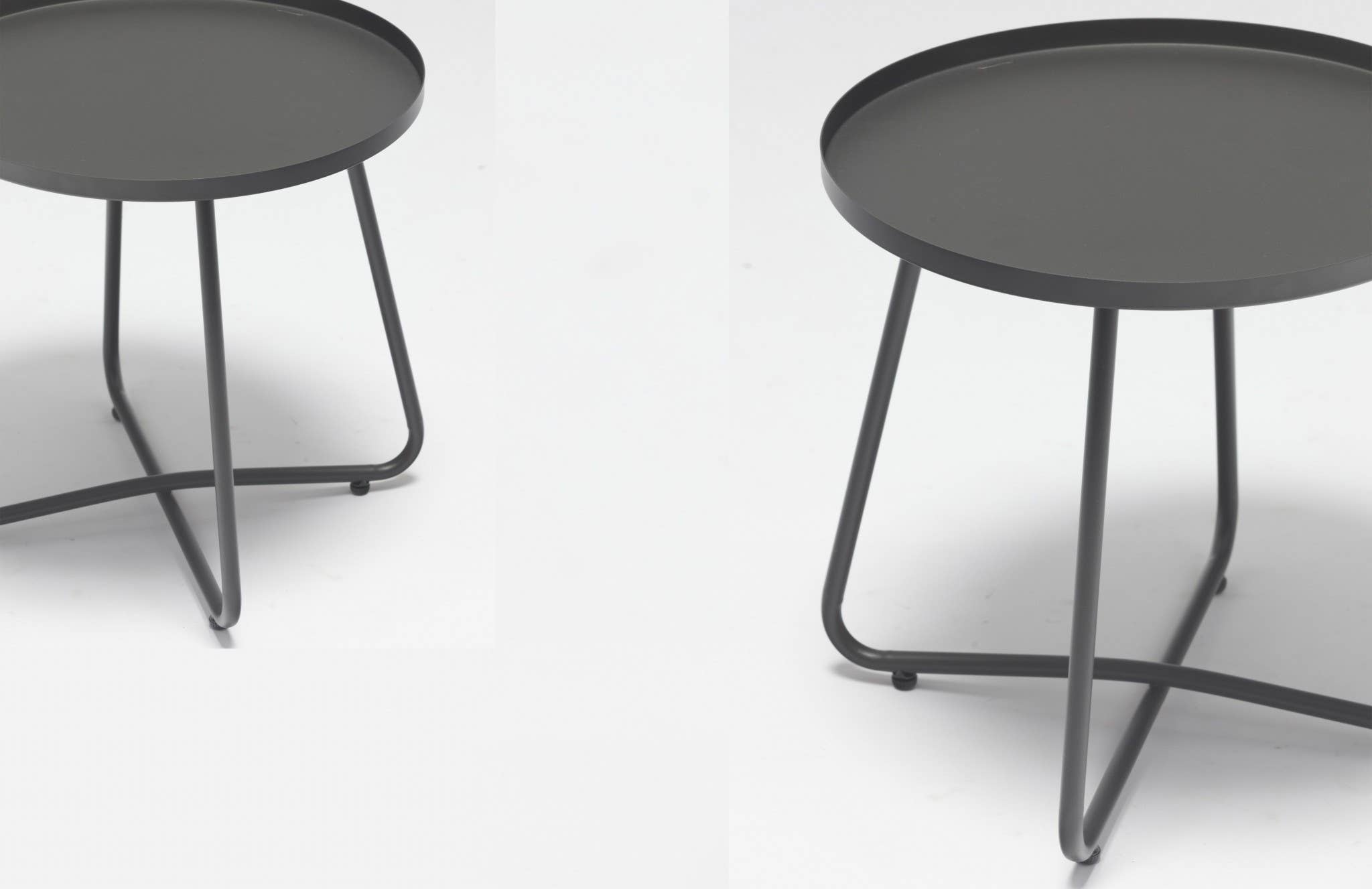 HomeRoots - Wholesale Side Table - 18" Gray Aluminum Round Indoor Outdoor Side Table2