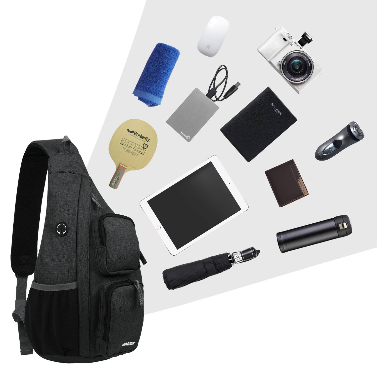 wandf - Wholesale Backpack - Unisex - WANDF Crossbody Sling Chest Bag Mens Travel Backpack12