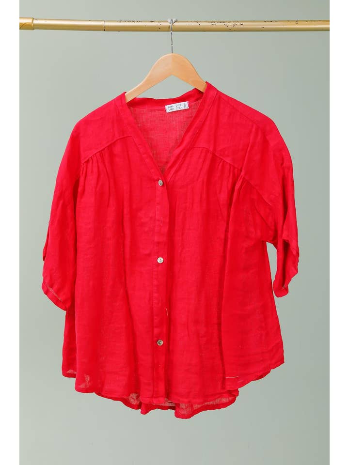 la maison des fibres naturelles - Wholesale Buttoned-down shirt β Women's - T-shirts 8008 100%LINEN18