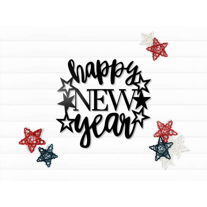 Metal Happy New Years Sign for wholesale by LoneTree Fab
