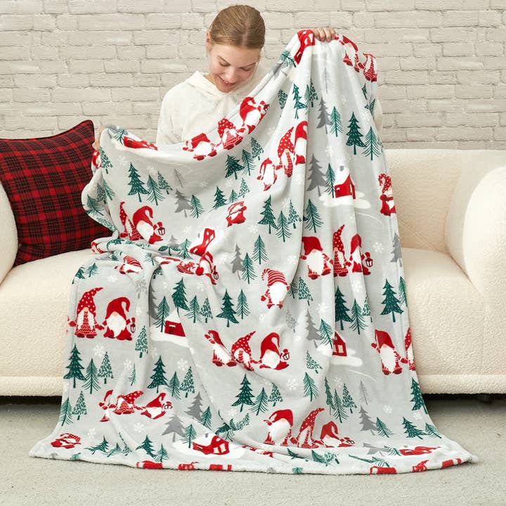 DreamValley - Wholesale Throw Blanket - CB Gnome Christmas Throw Blanket, 50*60"22