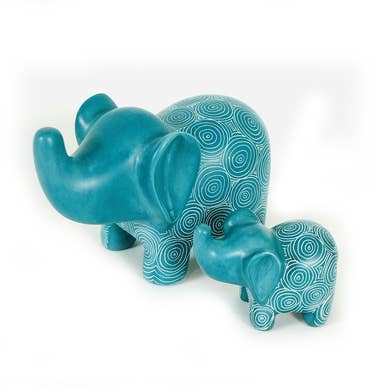 Mbare Home + Gift - Wholesale Decorative Figurine - Ocean Green Elephant - Soapstone3