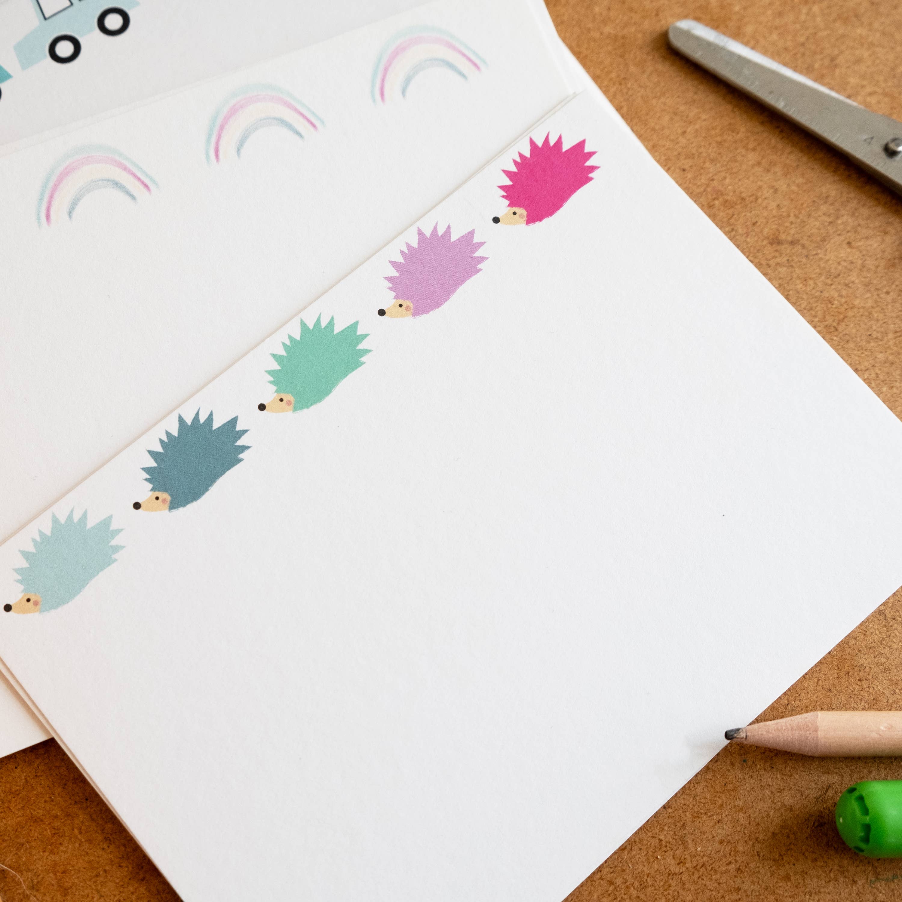 Ta doodle dah Stationery – wholesale Stationery/notecard set – 10 Hedgehog Notecards, Kids Stationery Set, Writing Set2