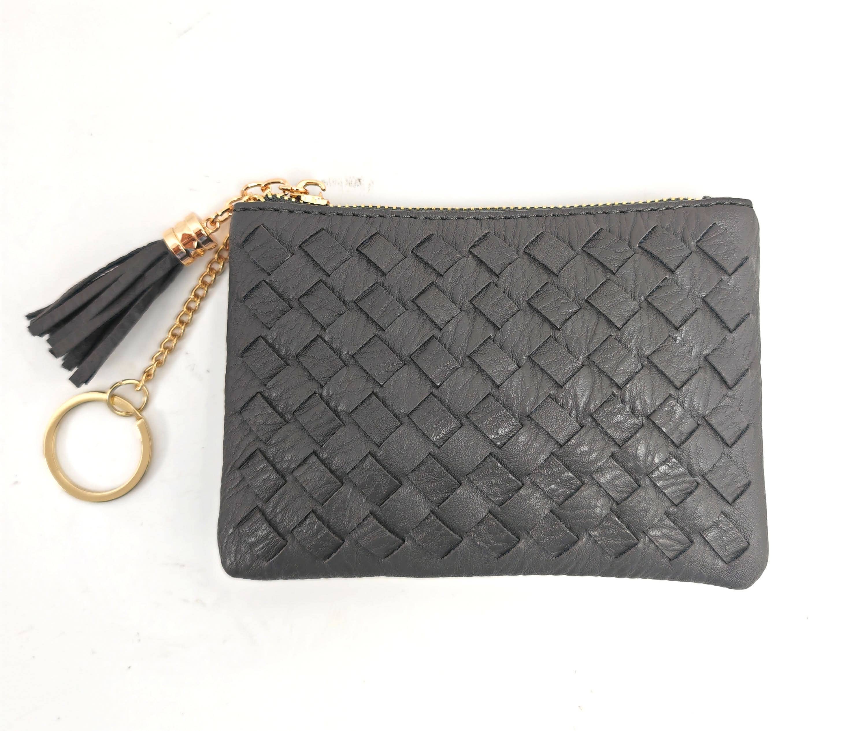 Superbia – Engroshandel Møntpung - Dame – Blød håndlavet vævet kvast nøglering lynlås kortholder mønt32