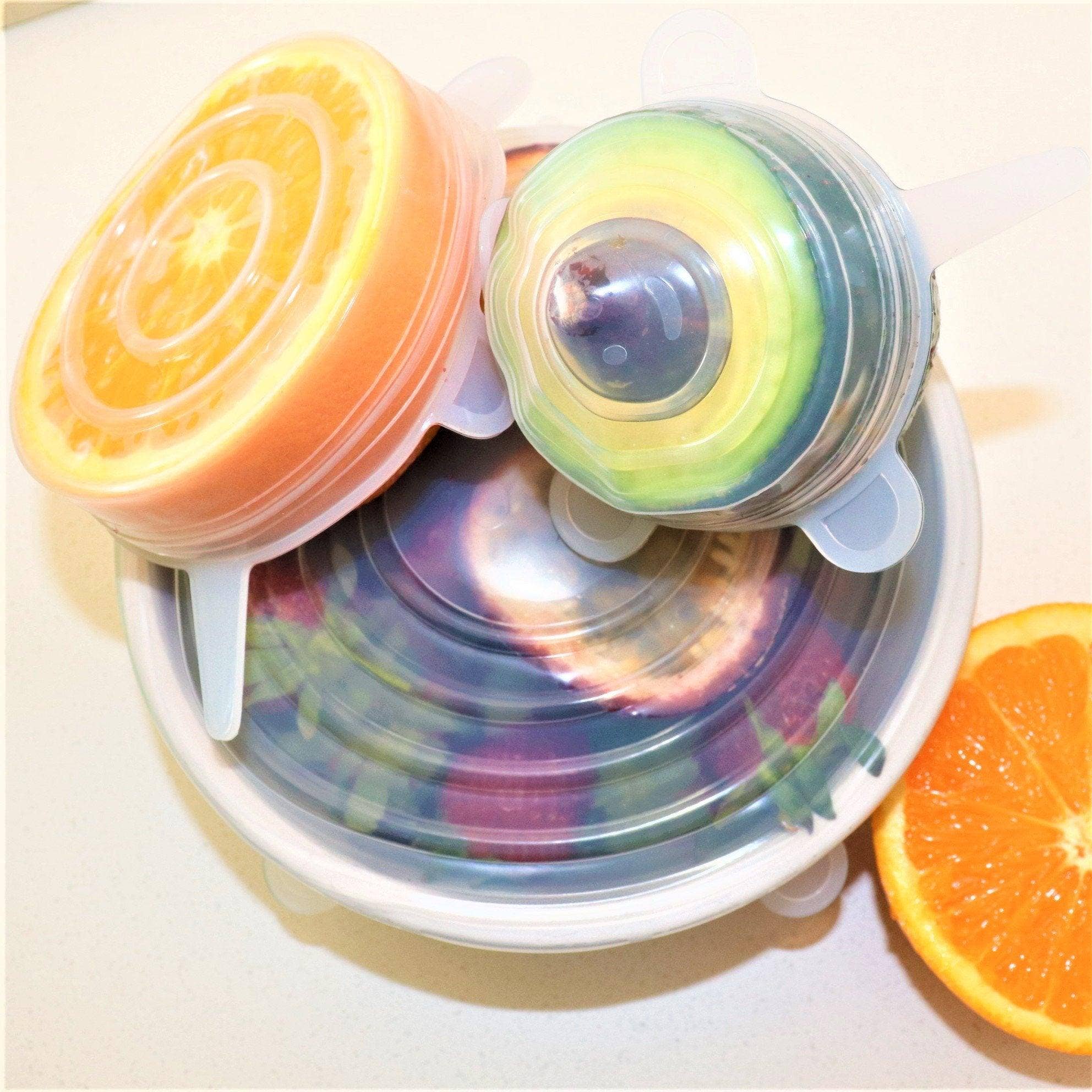 Us and The Earth – Großhandel Verpackung/Beutel zur Aufbewahrung von Lebensmitteln – Wiederverwendbare Silikondeckel in Lebensmittelqualität: Set mit 7 dehnbaren Abdeckungen12