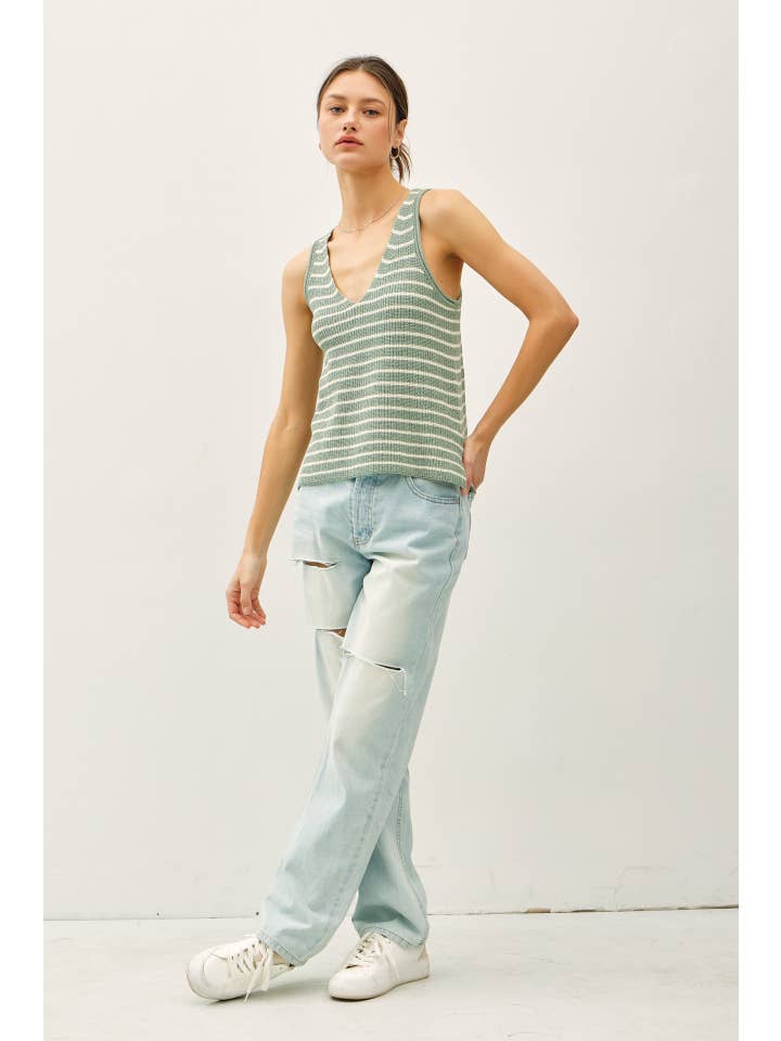 Be Cool - Wholesale Tank Top - Women's - STRIPED SWEATER TANK2