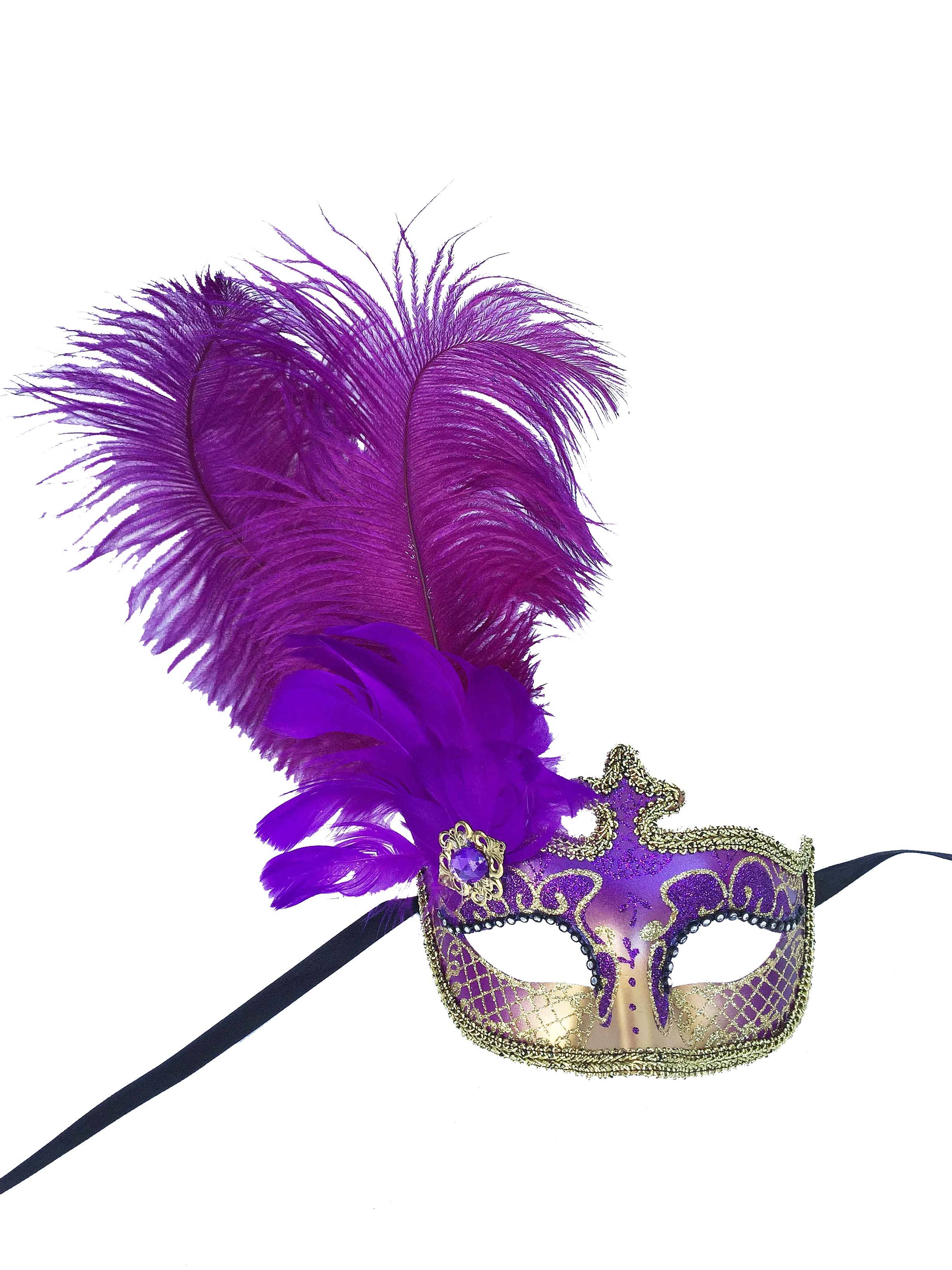 Mardi Gras Creations - Wholesale Costume - Women's - Anarkali Mask With Eye Detail And Feathers16