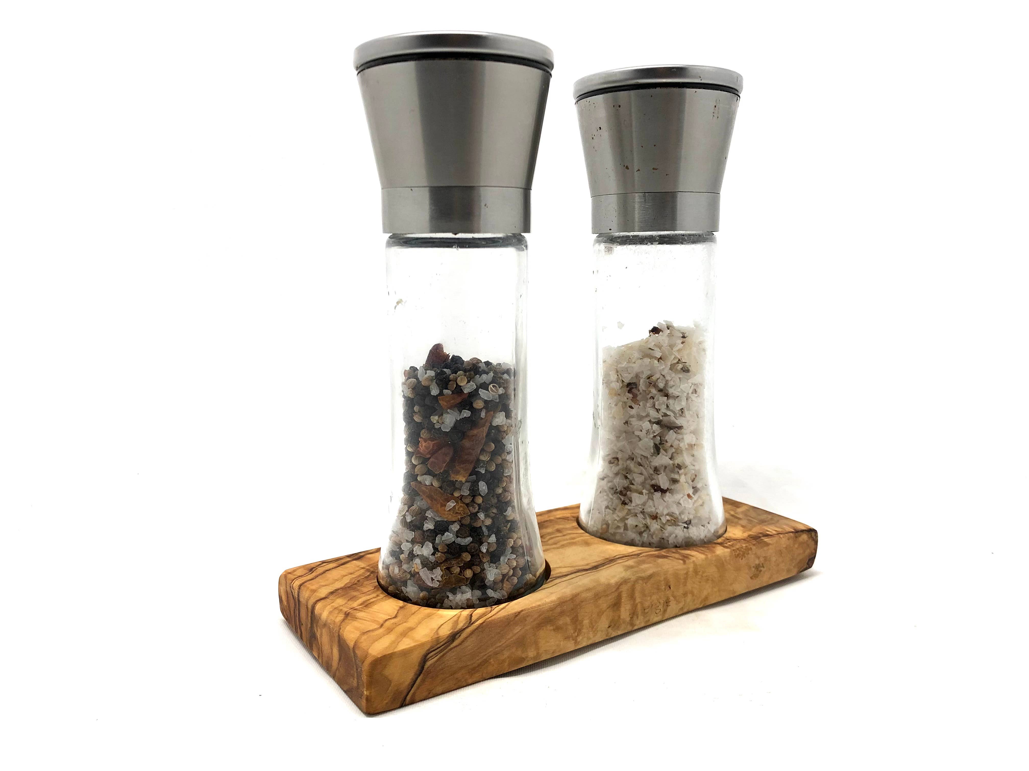 olivenholz-erleben - Wholesale Salt & Pepper Shaker Set - DUO saucer for salt and pepper mills0