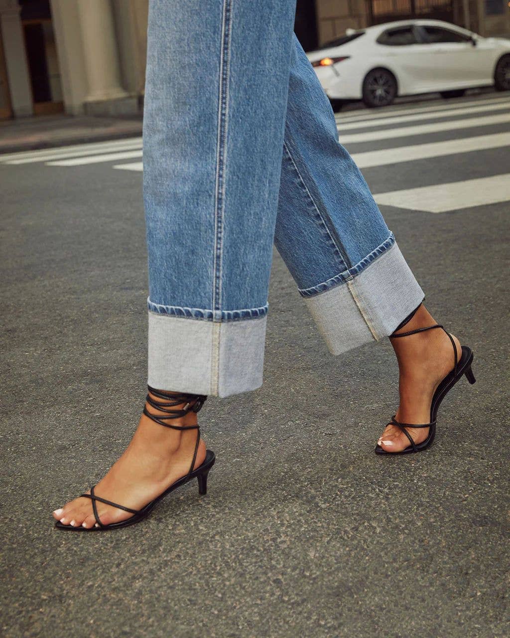 LIGHTBLUE HIGH QUALITY STRAIGHT LEG CROPPED DENIM PANTS for wholesale on Faire3