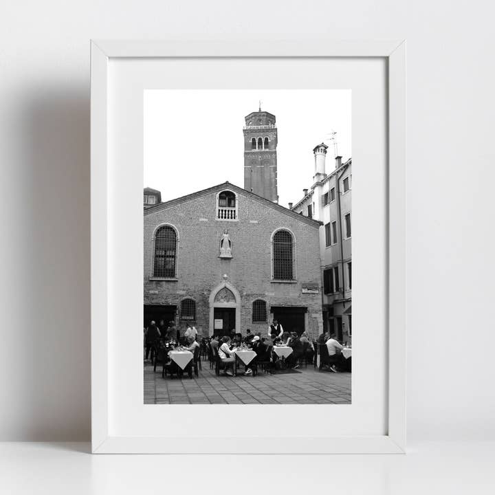 Campo San Tomà Venice Italy Fine Art Black And White Photography Print for wholesale by Mo & Paul Photography