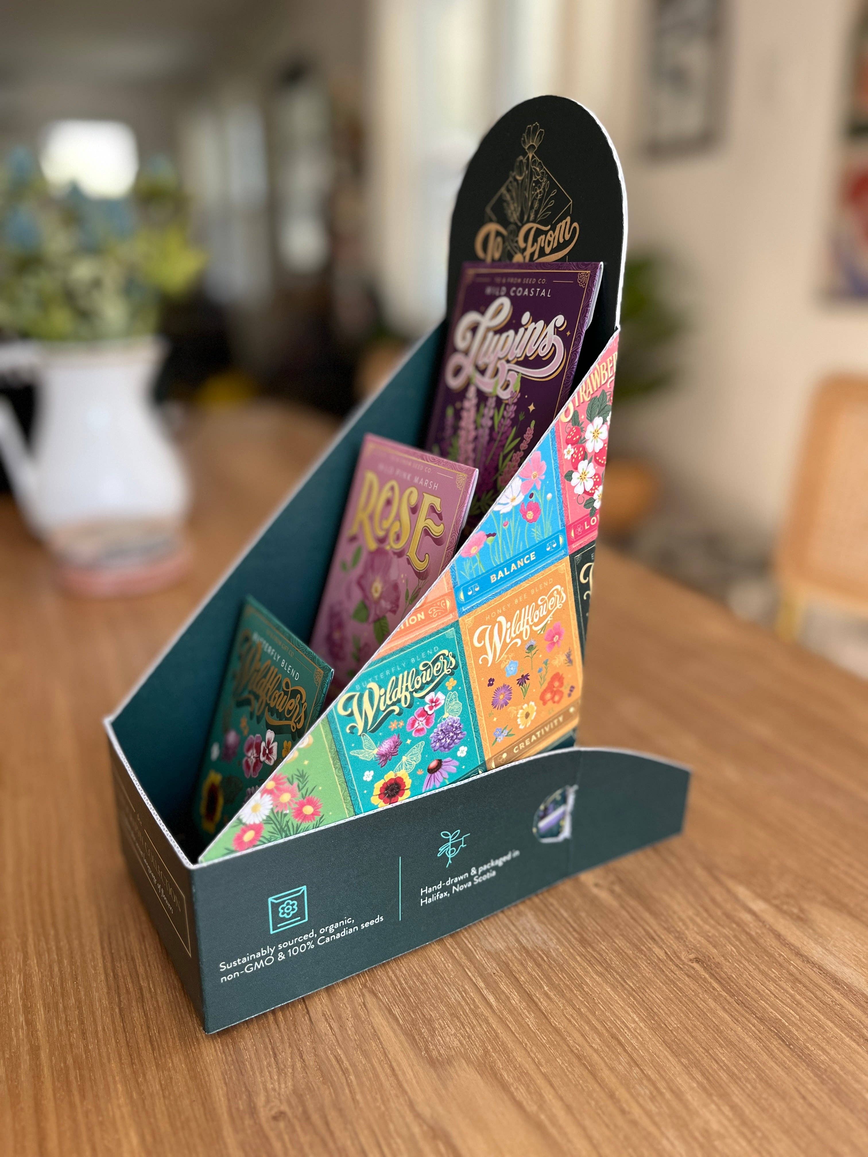 To & From Gift Co. - Wholesale Retailer Display - Home & Living - Floriography Seed Packet Small At-Cash Display (FULL)1