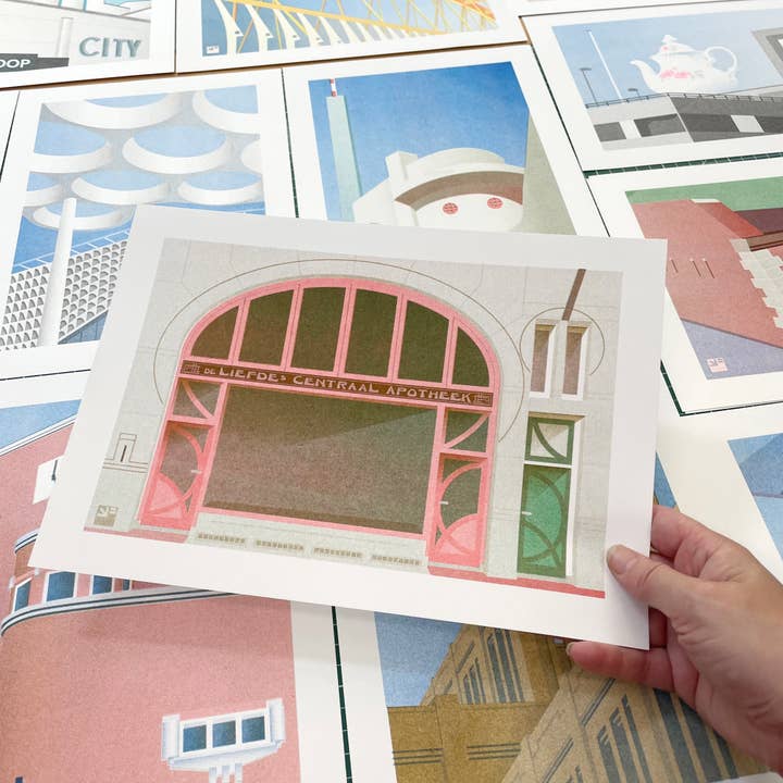 VrijFormaat - Wholesale Art Print - riso print - Pharmacy - Art Nouveau - Utrecht NL - A4