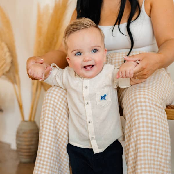 Portofino Baby Shirt & Pants Set (Organic Cotton) for wholesale by Viverano Organics