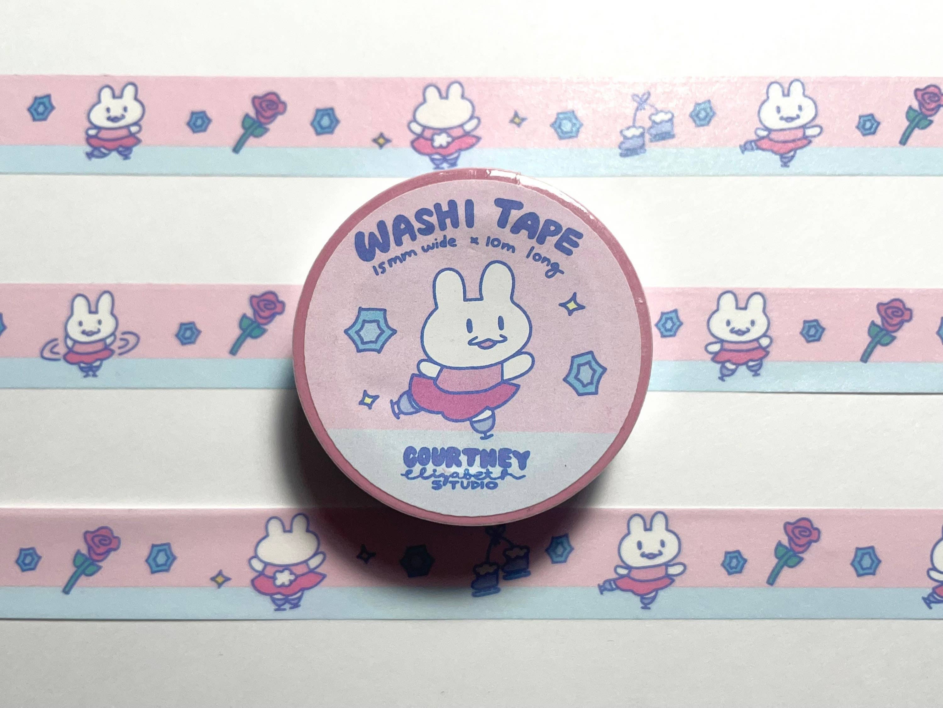 Courtney Elizabeth Studio - Wholesale Washi Tape - Gizmo Figure Skating Bunny Washi Tape - Rabbit On Ice5