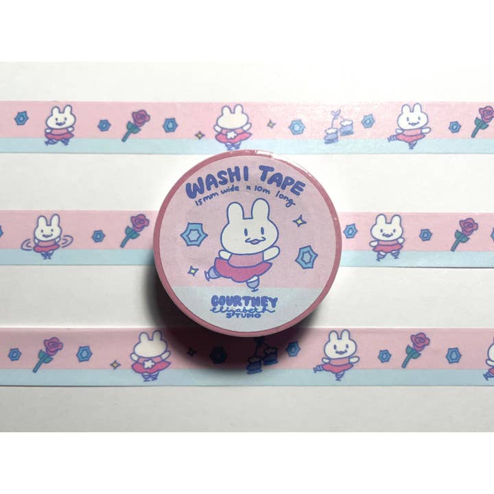 Courtney Elizabeth Studio - Wholesale Washi Tape - Gizmo Figure Skating Bunny Washi Tape - Rabbit On Ice5