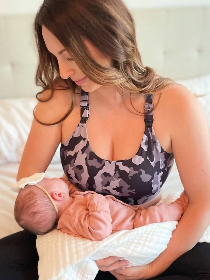 Dadbod Apparel – wholesale Nursing bra – Maternity – Ultra Comfort Active Nursing Bra (Black Camo)