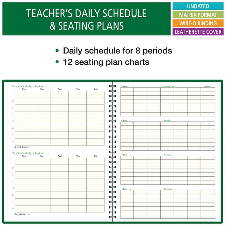 Libro del piano della lezione dell'insegnante di 6 periodi WIDE (6WPL) - AJ-M88T-SCOW per la vendita all'ingrosso da parte di Excello Global Products