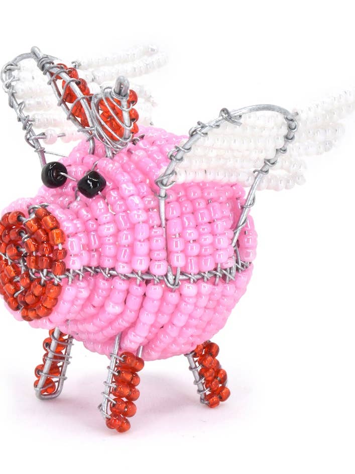 Patmore's When Pigs Fly Beadwork Sculpture for wholesale by Swahili | AFRICAN MODERN