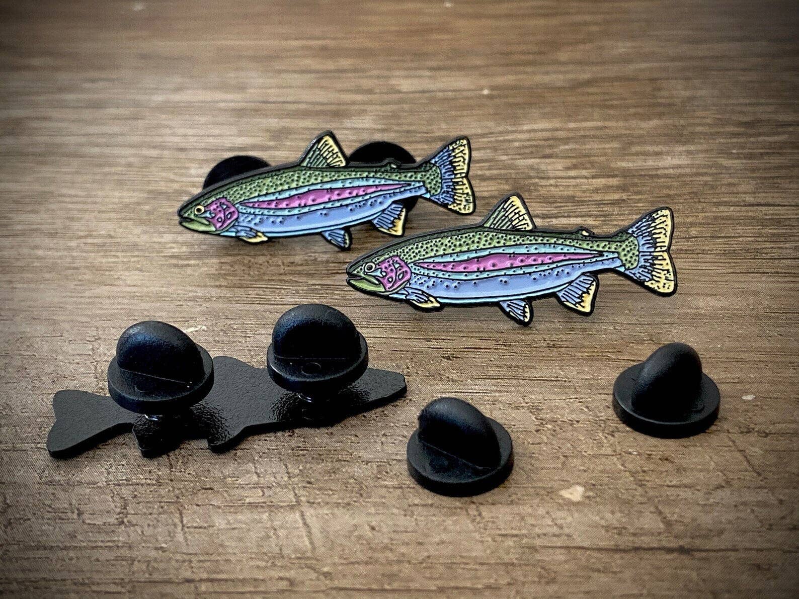 Antler & Fin - Wholesale Lapel Pin/Button - Rainbow Trout Enamel Pin4