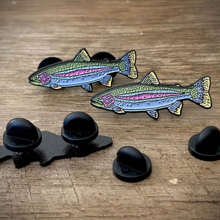 Antler & Fin - Wholesale Lapel Pin/Button - Rainbow Trout Enamel Pin4