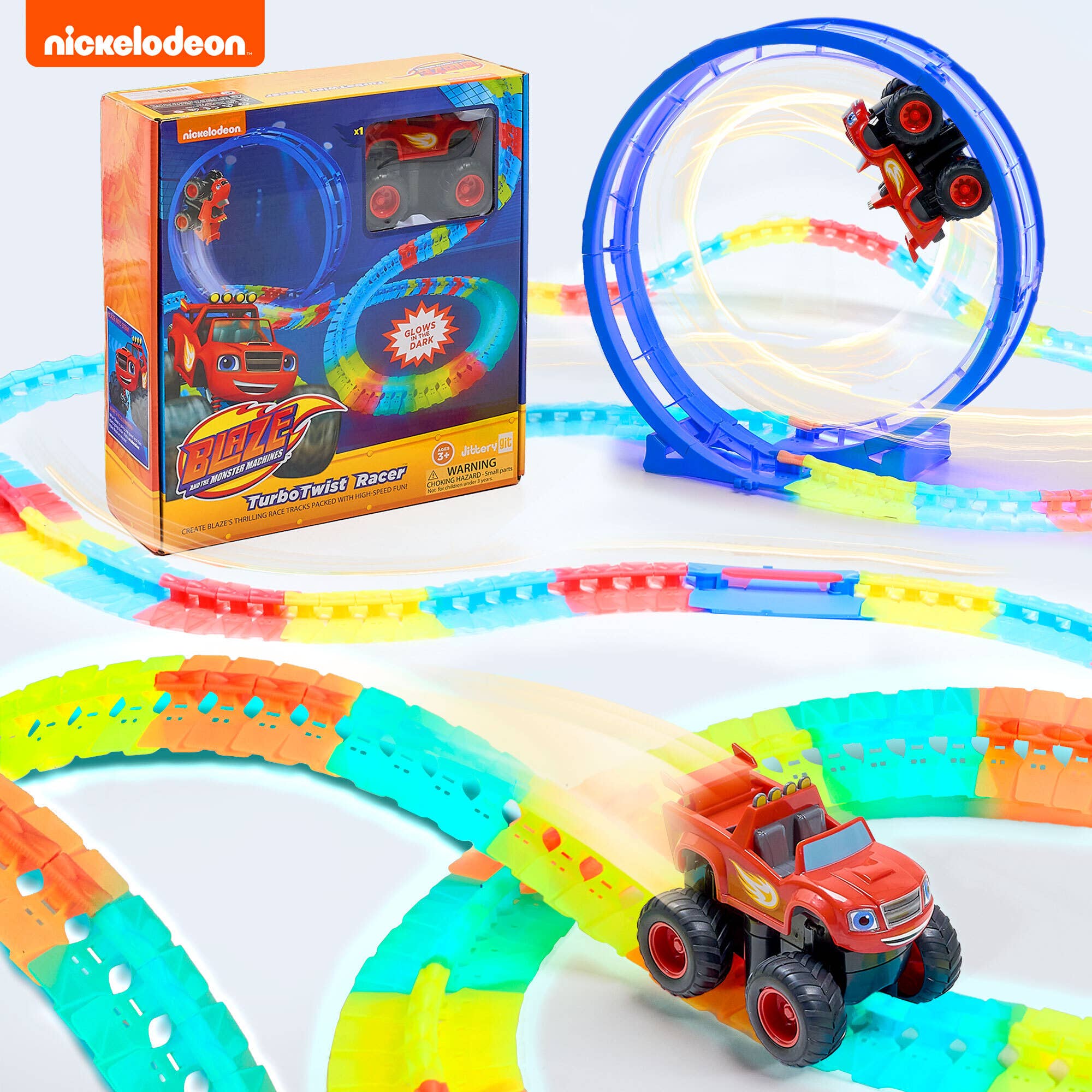 JitteryGit - Wholesale Toy Set - Kids - Nickelodeon Blaze Race Track Glow in the Dark STEM Gift Toy8