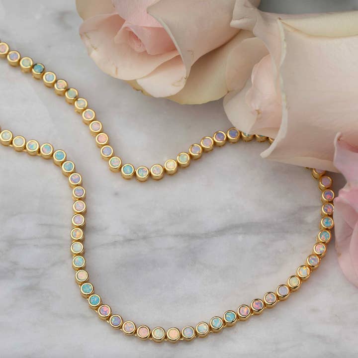 La Kaiser - Wholesale Link & Chain Necklace - Opal Ombre Tennis Nekcklace