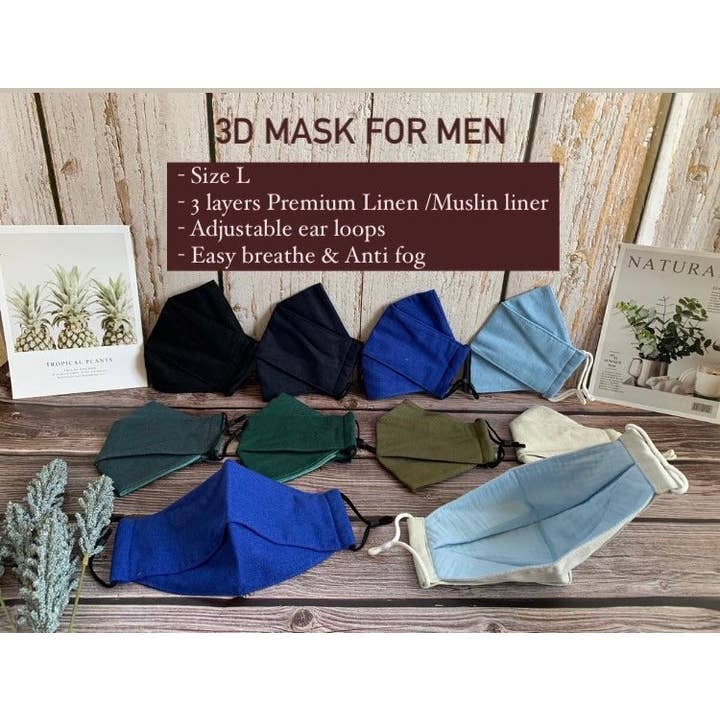 Máscara facial 3D| Formato Origami, Máscara para homens de tamanho grande por atacado de Maple Dream Store