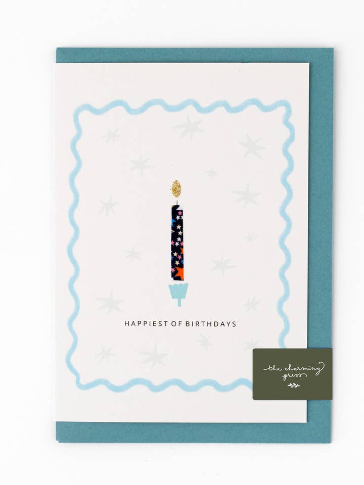 Candela di compleanno in tessuto Liberty Adelanda's Wish per la vendita all'ingrosso da parte di The Charming Press