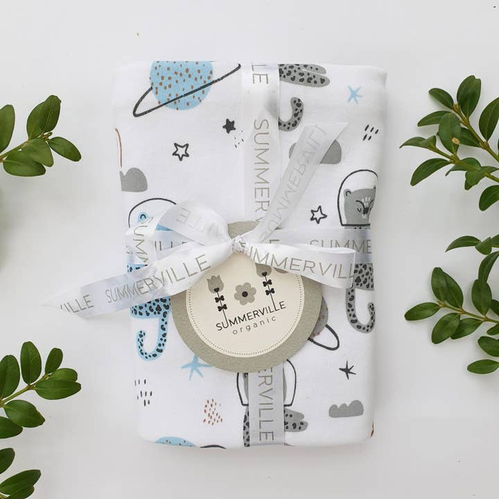 Summerville organic - Wholesale Bedding Blanket - Kids & Baby - Organic Baby Blanket Astrocat blue2