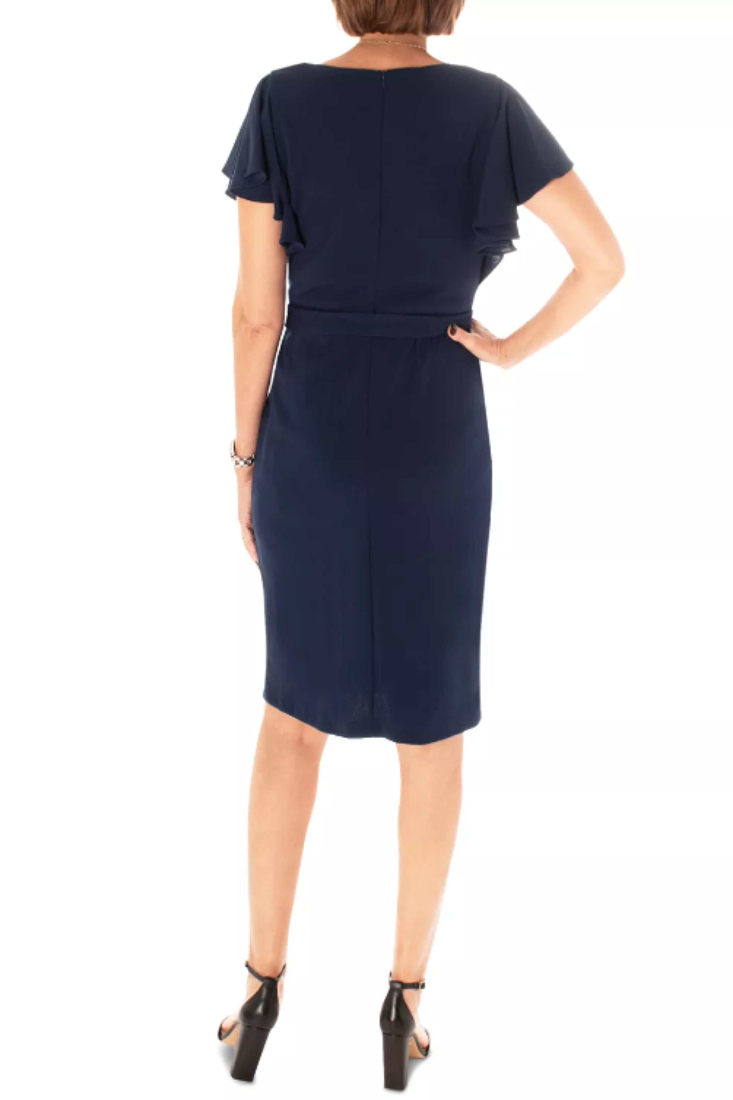 NAVY Maison Tara Belted Short Sleeve Knee Length Dress for wholesale on Faire1