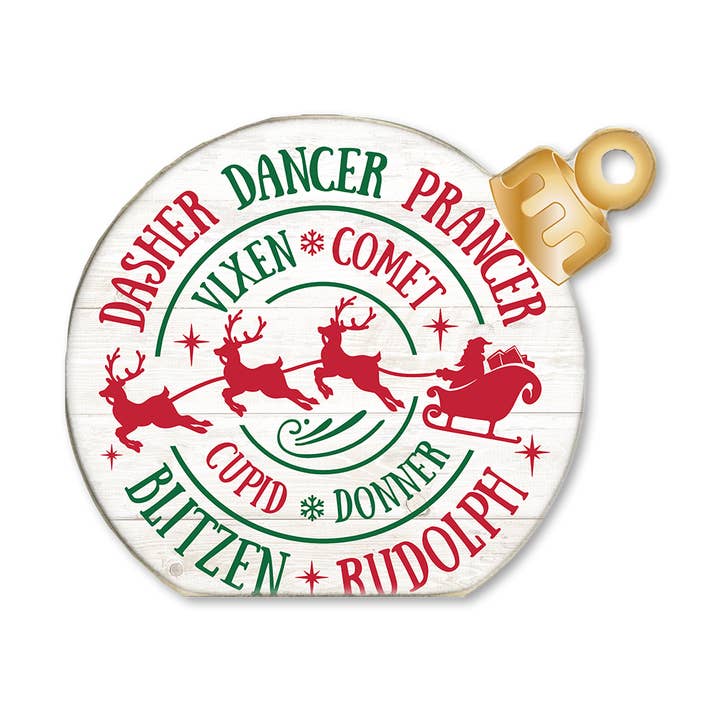 ORNAMENT DECORATIVE TABLETOP SITTER REINDEER NAMES for wholesale by Jarmz Designs