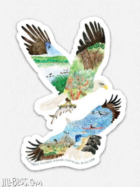 ADESIVO HABITAT EAGLE ISLAND per la vendita all'ingrosso da parte di Jill Bliss Artwork