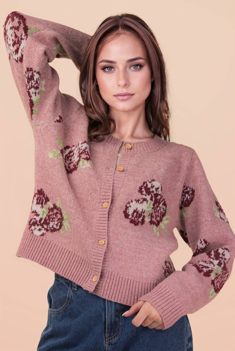VERY J - Wholesale Cardigan - Women's - 12W3475N-Print & Solid Soft Knit Sweater Cardigan27