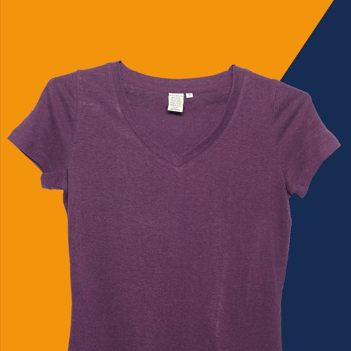 OG Hemp Goods - Wholesale T-Shirt - Women's - Eco-Friendly, Organic Hemp, Women's Purple V-Neck Tee Shirt0