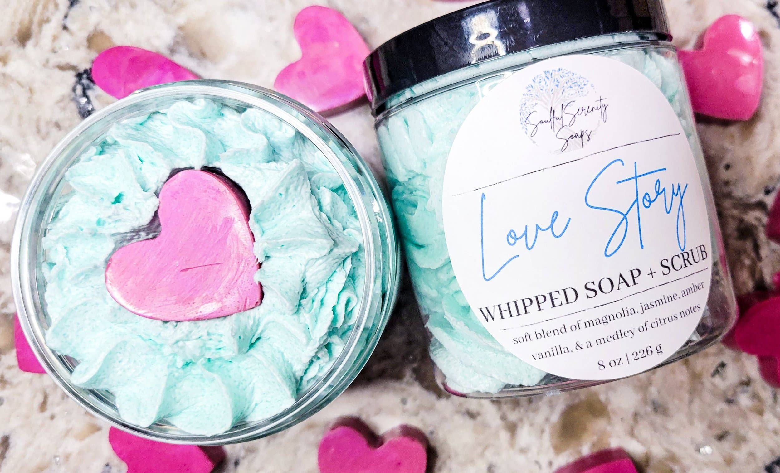 Soulful Serenity Soaps - Wholesale Whipped Soap - Love Story Whipped Soap + Scrub2