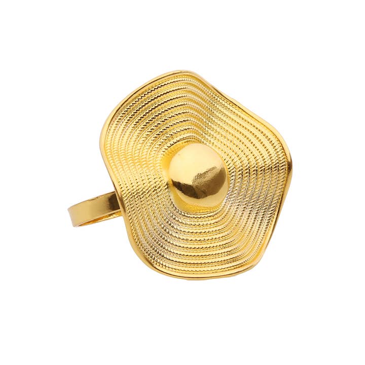 CLASSIC TOUCH DECOR INC. - Wholesale Napkin ring - Set Of 6 Napkin Rings Gold Button Design2