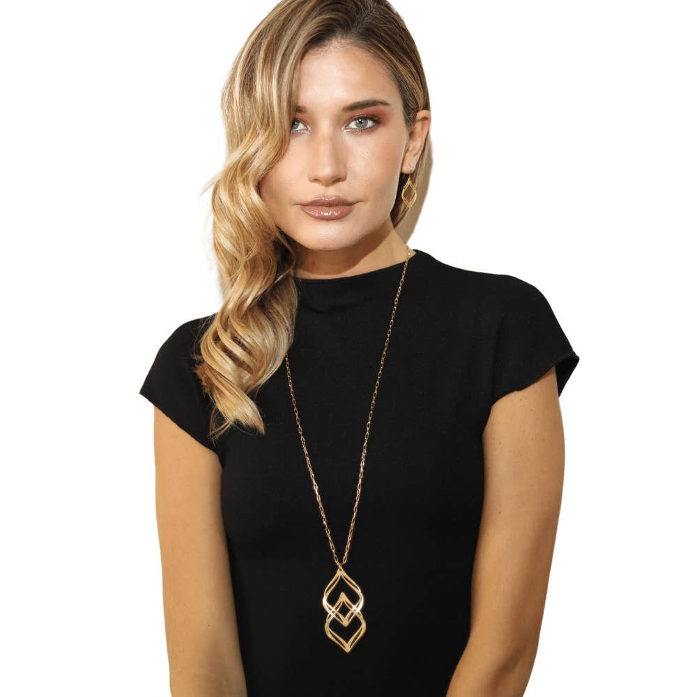 RAS - Wholesale Pendant/Charm Necklace - Nirvana Gold Plated Long Pendant3