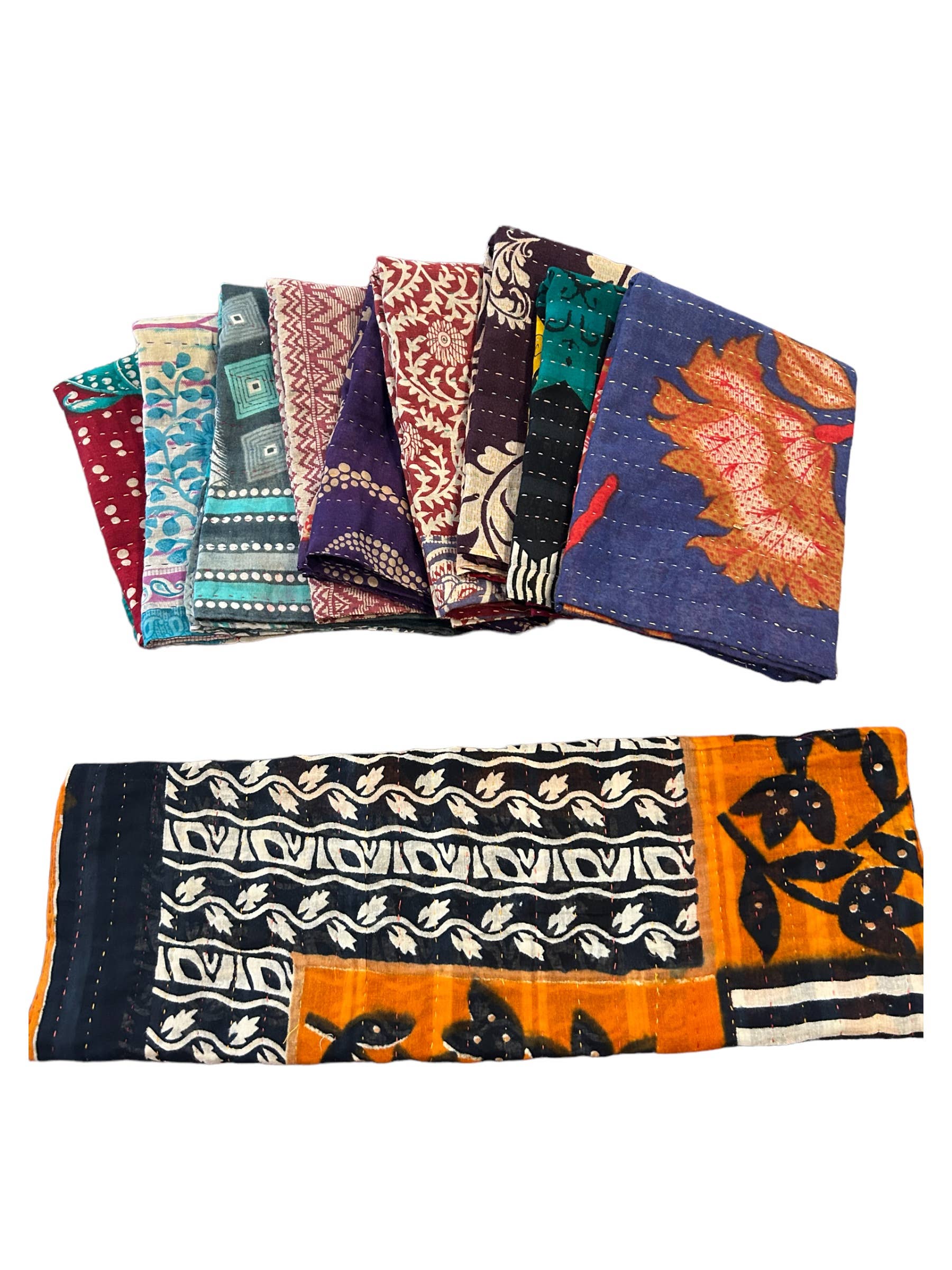 Mondo Trading Company - Wholesale Tea Towel - Tea/Hand Towels- Fairtrade Kantha Recycled Sari 9