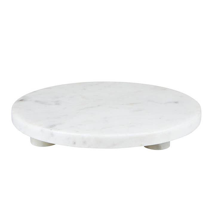 White Marble Footed Tray - 10" Dia for wholesale by Santa Barbara Design Studio by Creative Brands