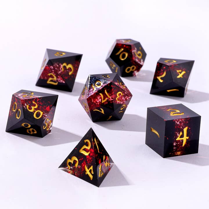 Captured Magic Hand Sanded Sharp Edge Resin - Mana Path Red for wholesale by Hymgho Premium Dice