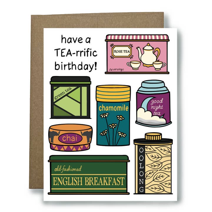 Have a Tea-rrific Birthday for wholesale by Found Paper LLC