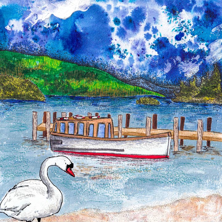 Bowness-on-Windermere, Cartão de Saudação Lake District por atacado de Hannah Robinson Illustrations