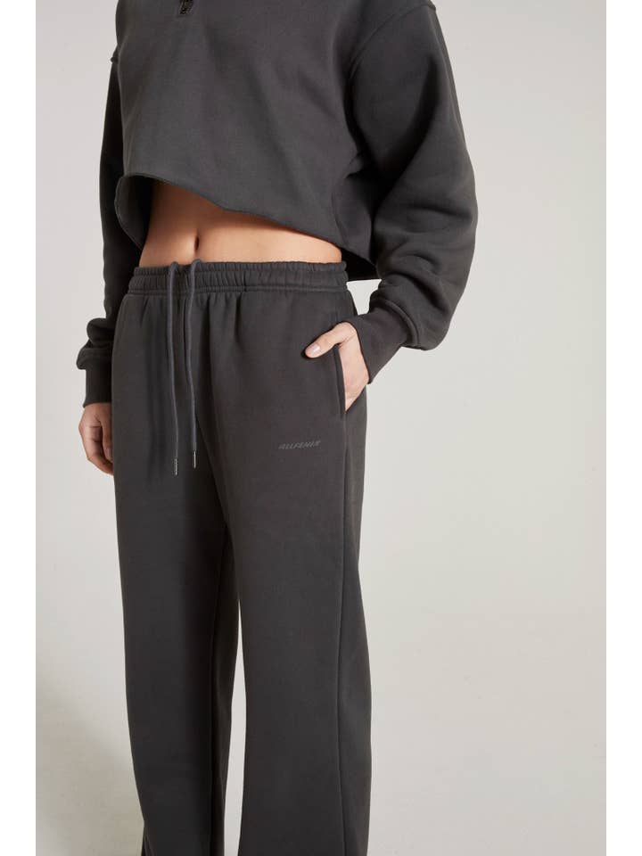 Vintage Black All Fenix Signature Wide Leg Track Pant for wholesale on Faire