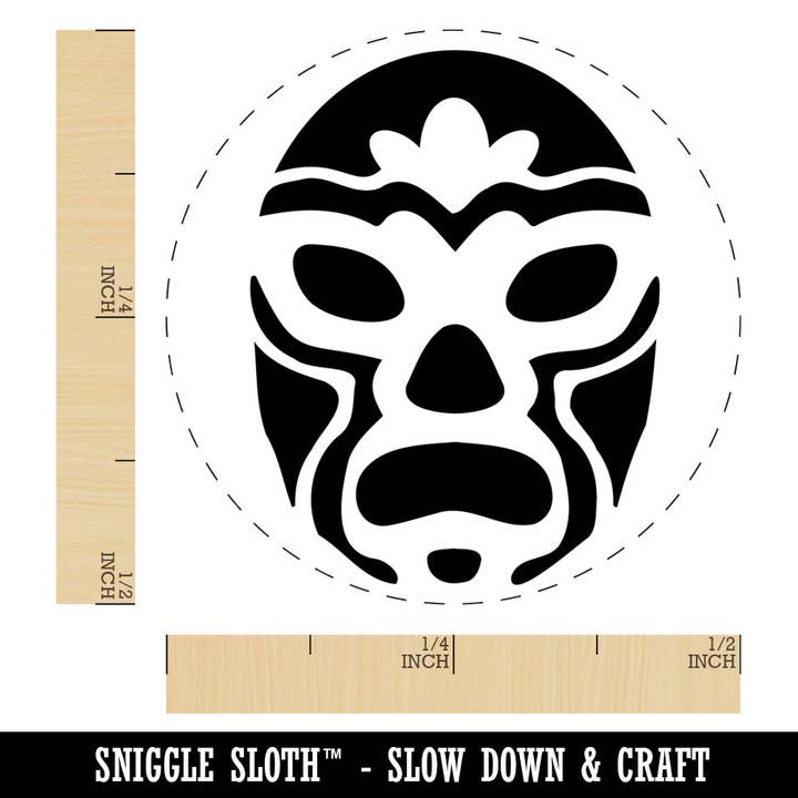 Sniggle Sloth - Wholesale Rubber/Decorative Stamp - Luchador Mexican Wrestler Mask Lucha Libre Rubber Stamp for Stamping Crafting Planners