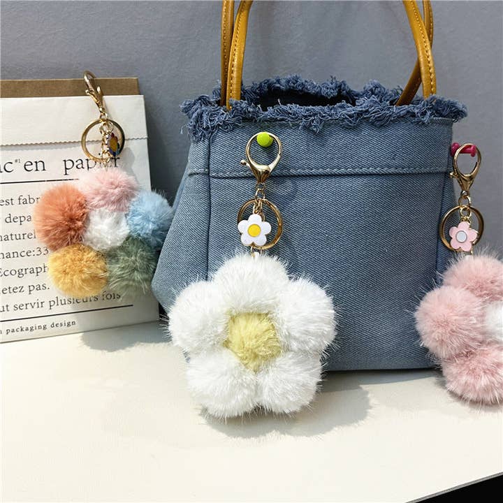 VividLux - Wholesale Keychain - Women's - Plush Flower Keychain Bag Charm3